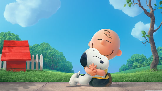 Charlie Brown and Snoopy hugging, The Peanuts Movie, Snoopy, Charlie Brown, HD wallpaper HD wallpaper