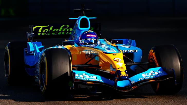 Fernando Alonso, Team Renault F1, Formula 1, Sfondo HD