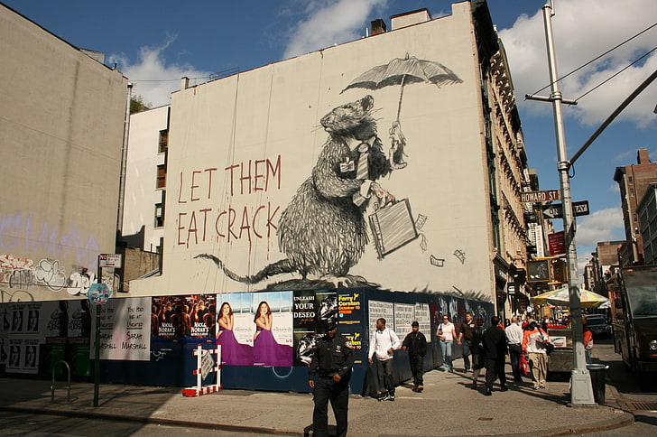 Graffiti, Banksy, Sıçan, HD masaüstü duvar kağıdı