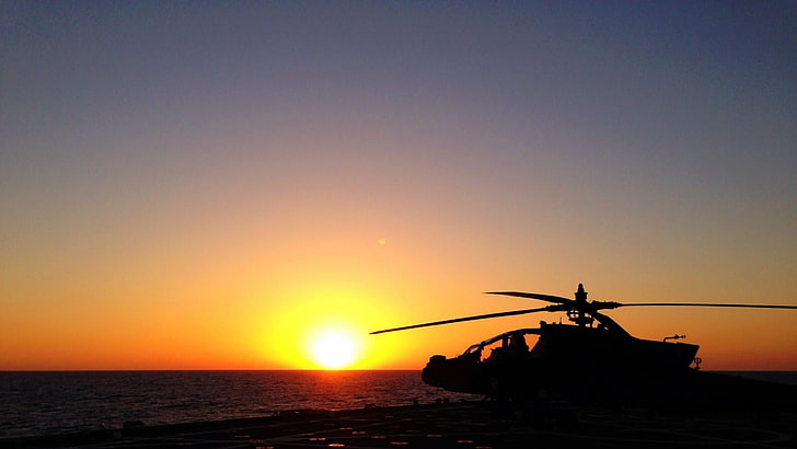 apache, aeronave, helicóptero, ah-64d, ah64, ataque, kuwait, golfo persa, sol, puesta de sol, Fondo de pantalla HD