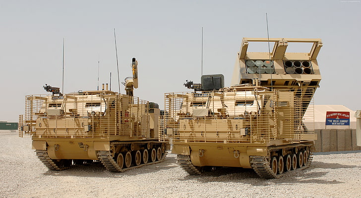 MLRS, pocisk, armia amerykańska, Afganistan, M270, M270A1, system rakiet wielokrotnego startu, Tapety HD