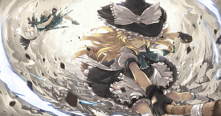 Anime, Touhou, Marisa Kirisame, Youmu Konpaku, HD-Hintergrundbild