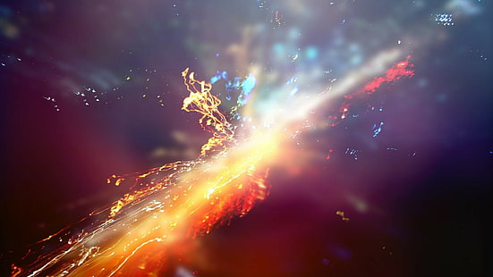 couleurs, explosions, particules, Fond d'écran HD HD wallpaper