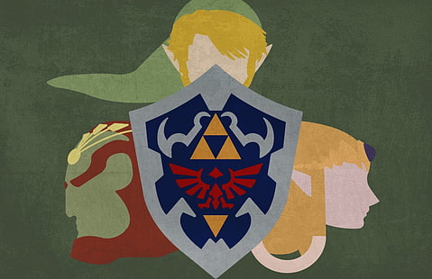 The Legend of Zelda painting, Triforce, The Legend of Zelda, Ganondorf, Link, Princess Zelda, vector, videospel, konstverk, The Legend of Zelda: Twilight Princess, Hylian Shield, HD tapet HD wallpaper
