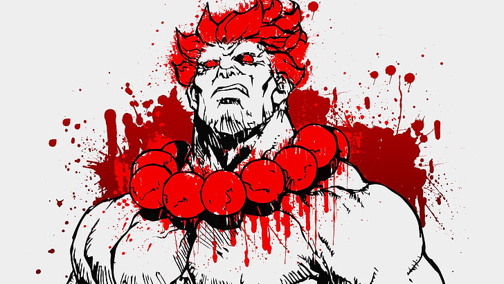 Akuma from Street Fighter illustration, Akuma, anime, HD wallpaper