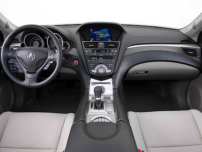 black Acura steering wheel, acura, zdx, 2009, salon, interior, steering wheel, speedometer, HD wallpaper HD wallpaper