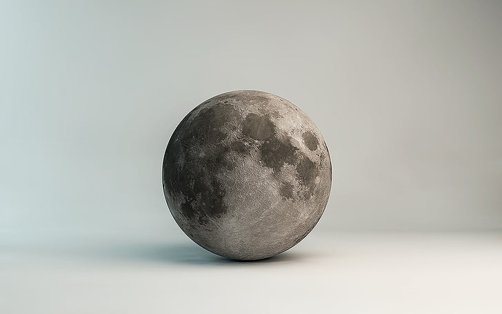 التوضيح القمر ، القمر ، الفن الرقمي ، خلفية بسيطة، خلفية HD