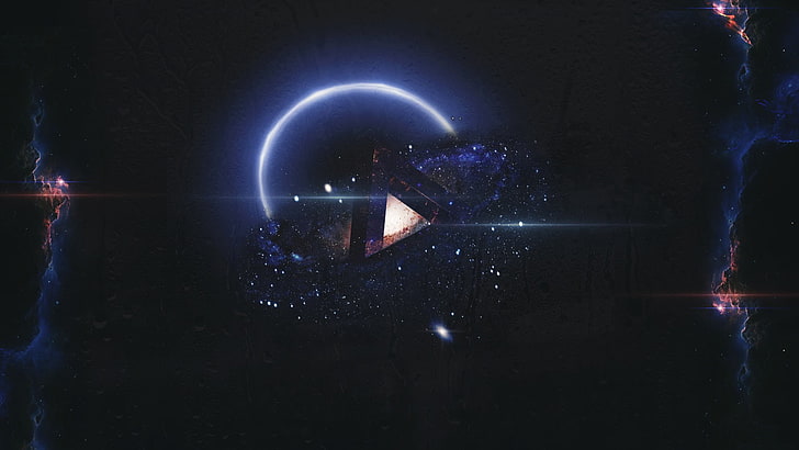 wallpaper digital bulan hitam dan putih, Andromeda, luar angkasa, suar, Void, Wallpaper HD