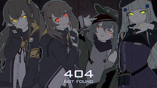 аниме момичета, 404 Не е намерено, светещи очи, Girls Frontline, HD тапет HD wallpaper