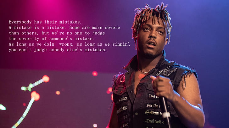 juice wrld, quote, stages, microphone, Rapper, musician, truth, HD wallpaper