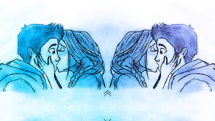 นามธรรมศิลปะความรักจูบคู่, วอลล์เปเปอร์ HD