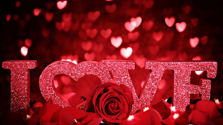 bokeh, flowers, love, mood, romance, roses, texts, HD wallpaper