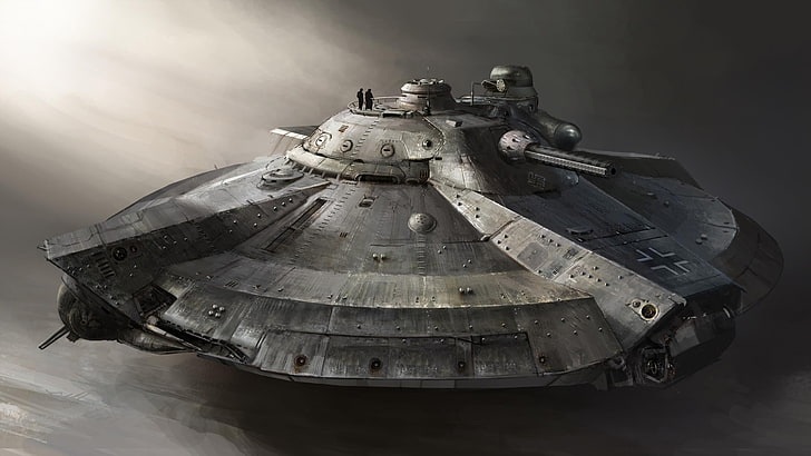 graues Raumschiff, Armee, HD-Hintergrundbild