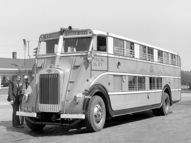 1930, bus, autocar, duplex, nite, retro, semi, tracteur, transport, Fond d'écran HD