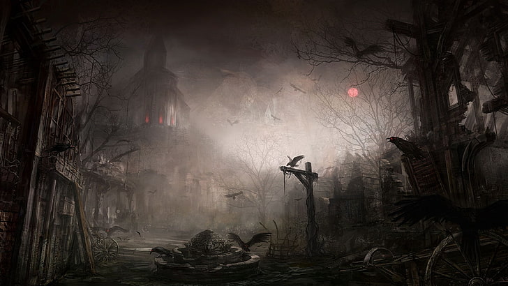 Diablo III, fantasy Art, illustration, Tristram, HD wallpaper