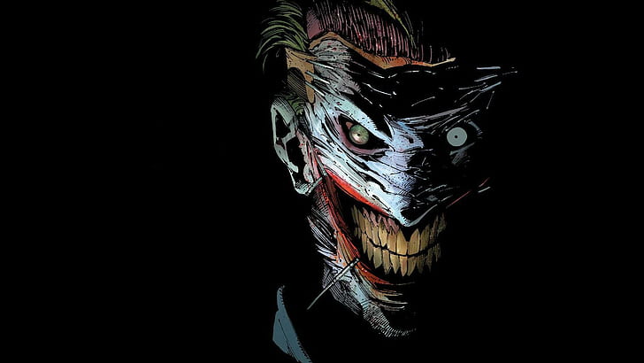 Фантастични DC комикси, The Joker, черна дърво, комикси, DC комикси, жокер, черни дърво, комикси, страховито, усмихнато, HD тапет