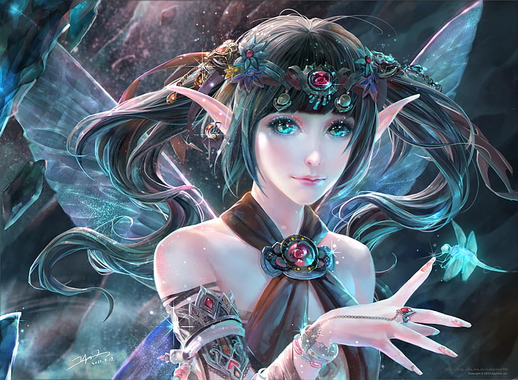 carta da parati digitale personaggio femminile anime, elfi, fantasy art, Sfondo HD