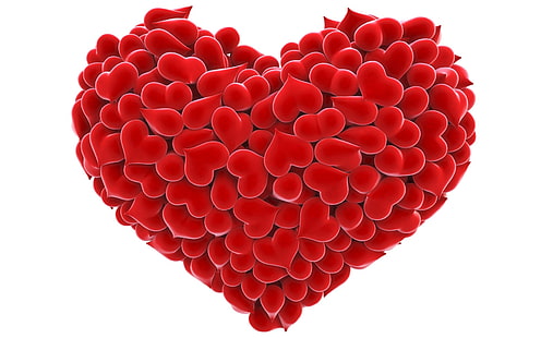 red heart illustration, heart, red, hearts, love, HD wallpaper HD wallpaper