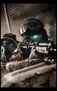 Ghost Recon, videojuegos, táctico, fuerzas especiales, exhibición de retratos, rifle de asalto, militar, Tom Clancy's Ghost Recon, Tom Clancy's Ghost Recon: Future Soldier, Fondo de pantalla HD HD wallpaper