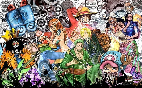 Anime, One Piece, Brook (One Piece), Franky (One Piece), Monkey D. Luffy, Nami (One Piece), Nico Robin, Rayleigh Silvers, Sanji (One Piece), Chopper Tony Tony, Usopp (One Piece),Zoro Roronoa, Wallpaper HD HD wallpaper