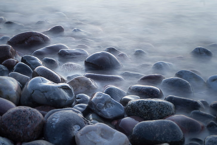 Close up photo of pebbles, close up, photo, pebbles, Ostsee, time exposure, HD  wallpaper | Wallpaperbetter