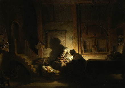 Bild, Mythologie, Rembrandt van Rijn, Heilige Familie, HD-Hintergrundbild HD wallpaper