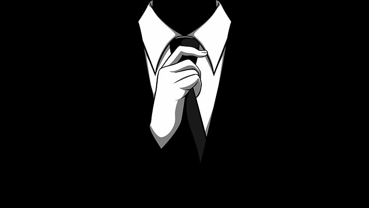 homme en costume noir clipart, cravate, anonyme, Fond d'écran HD
