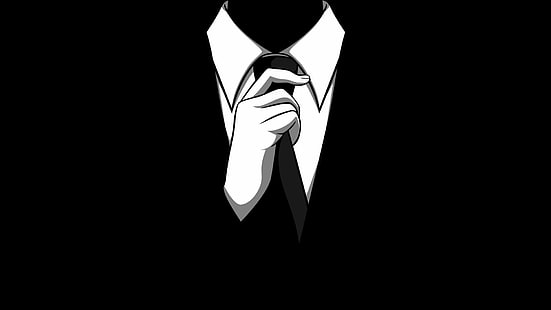 Mann im schwarzen Anzug ClipArt, Krawatte, anonym, HD-Hintergrundbild HD wallpaper