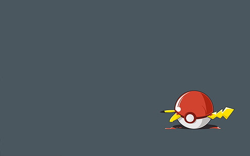 Pokeball illustration, Pokémon, Poké Balls, Pokéballs, Pikachu, minimalism, Ash Ketchum, anime, HD tapet HD wallpaper