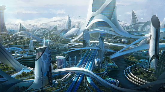 Sci Fi, stad, byggnad, futuristisk, HD tapet HD wallpaper