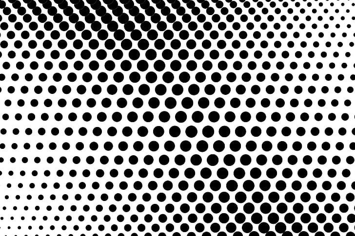 Abstract, Black and White, Dots, HD wallpaper