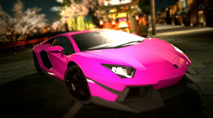 Lamborghini Aventador LP700-4 Pink passionate, pink Lamborghini, Games, Gran Turismo, Pink, Lamborghini, gran turismo 5, Aventador, HD tapet