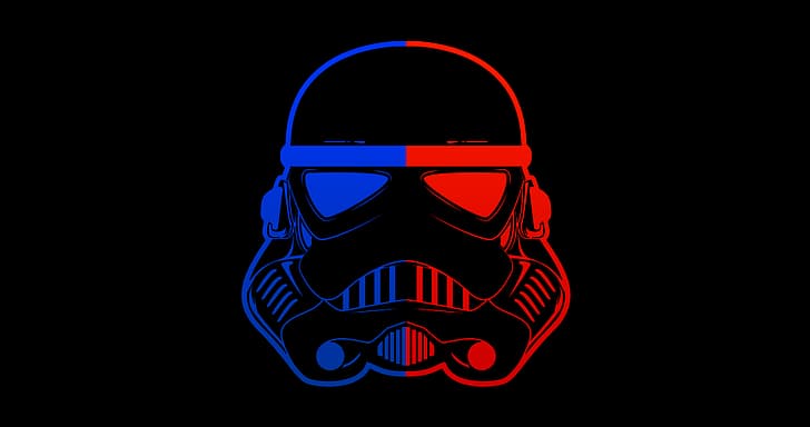 negro, Star Wars, stormtrooper, rojo, azul, minimalismo, abstracto, fondo simple, casco, Fondo de pantalla HD