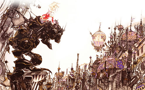 Terra Branford, Final Fantasy, karya seni, BioShock, BioShock Infinite, Yoshitaka Amano, Wallpaper HD HD wallpaper