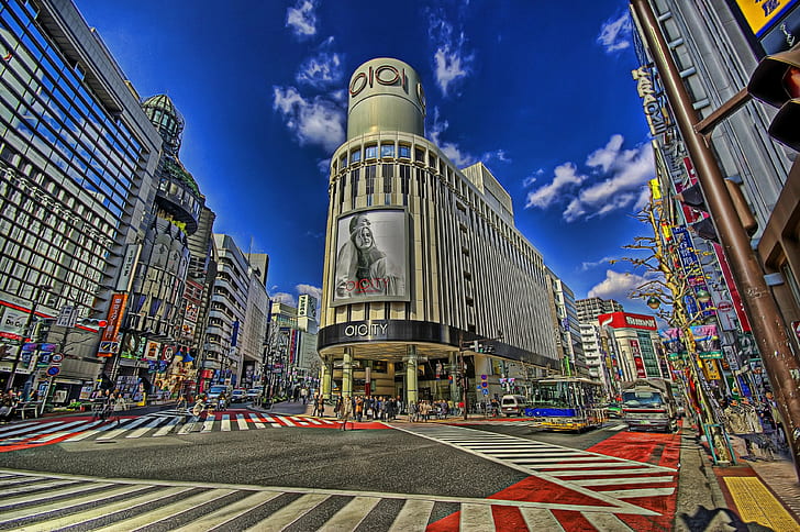 città, intersezioni, Giappone, pedone, Shibuya, Tokyo, Sfondo HD