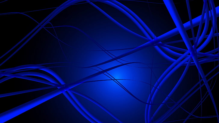 Azul, plexo, conexões, linhas, arte fractal, gráficos, HD papel de parede