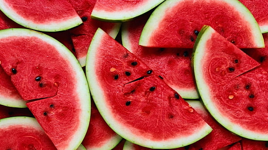 Wassermelonenscheiben, Sommerfrüchte, Wassermelone, Scheiben, Sommer, Früchte, HD-Hintergrundbild HD wallpaper