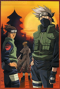 Naruto Shippuuden, Umino Iruka, Hatake Kakashi, Namikaze Minato, HD wallpaper HD wallpaper