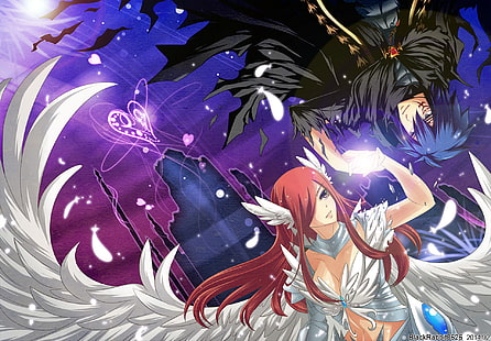 Anime, Fairy Tail, Erza Scarlet, Jellal Fernandes, HD-Hintergrundbild HD wallpaper