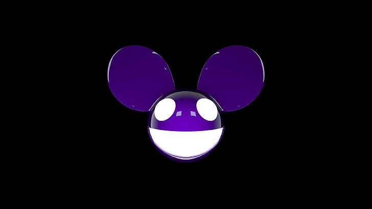 фиолетовый и белый логотип Микки Мауса, deadmau5, музыка, HD обои