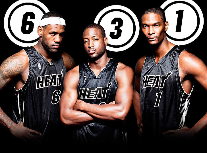 Heat Big Three, LeBron James, Sports, Baseball, players, basketball, three, HD wallpaper