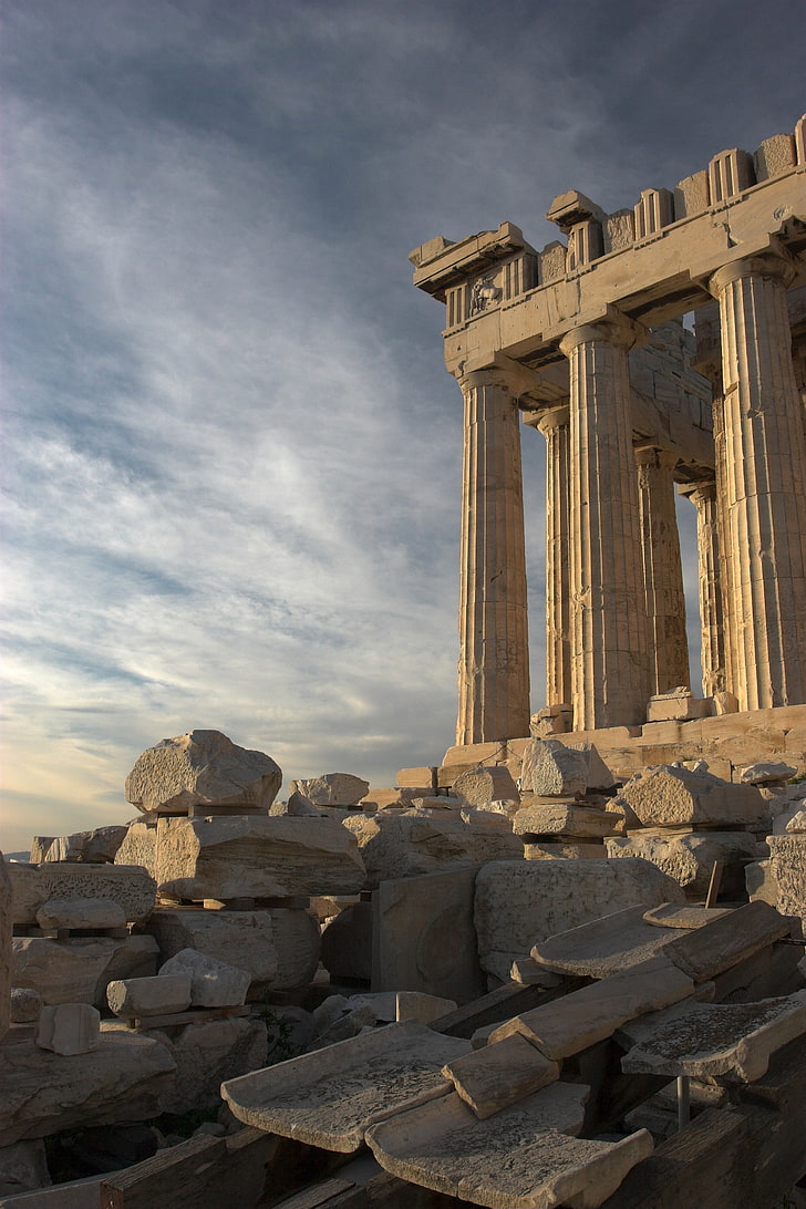 architettura, costruzione, Grecia, greco, antico, Sfondo HD, sfondo telefono