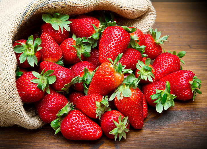 strawberries, fruit, HD wallpaper