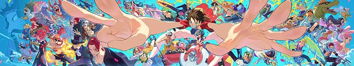 One Piece, Monkey D. Luffy, Roronoa Zoro, Nami, Usopp, Sanji, Tony Tony Chopper, Nico Robin, Franky, Jinbei, HD wallpaper