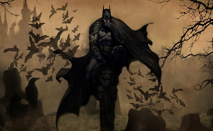 رسم باتمان ، ملصق دي سي باتمان ، فني ، فانتازيا ، داكن ، رسم ، خفافيش ، زاحف ، باتمان، خلفية HD