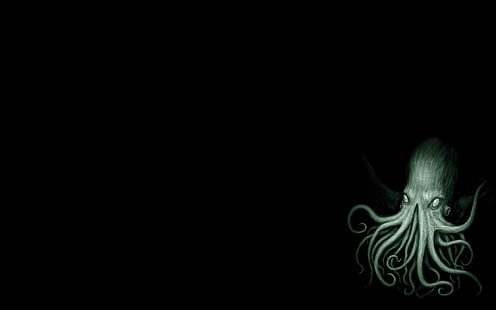 minimalism, Cthulhu, octopus, creature, HD wallpaper HD wallpaper