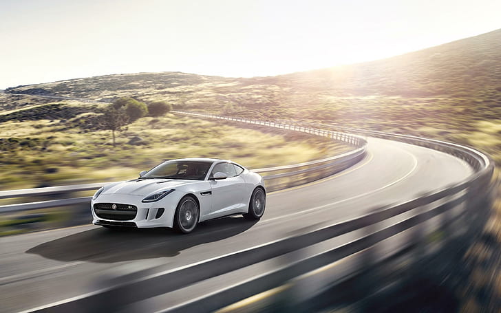 2014 Jaguar F Type R Coupe 5, бяло купе, купе, ягуар, тип, 2014, автомобили, HD тапет