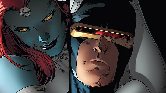 X-Men Cyclops and Mystic, X-Men, Mística, super-heroínas, Ciclope, super-herói, Marvel Comics, HD papel de parede HD wallpaper