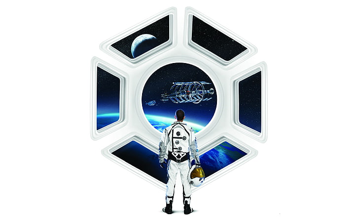 Ender's Game цифровые обои, космос, звезды, земля, луна, белые, планета, астронавт, окно, шлем, космический корабль, 2K Games, Firaxis, Sid Meier's Civilization: Beyond Earth, HD обои