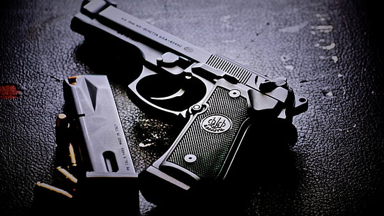 municiones, Beretta M9, ​​pistola, Fondo de pantalla HD HD wallpaper